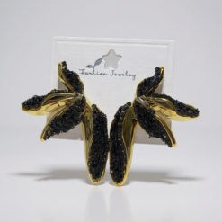 gold siyah tasli kupe 1